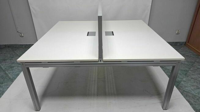 Biurko dwustanowiskowe typu bench Balma 160x165 białe