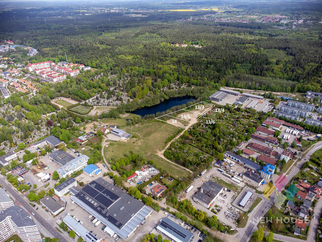 3 działki budowlane Olsztyn 1,1 ha, linia brzegowa