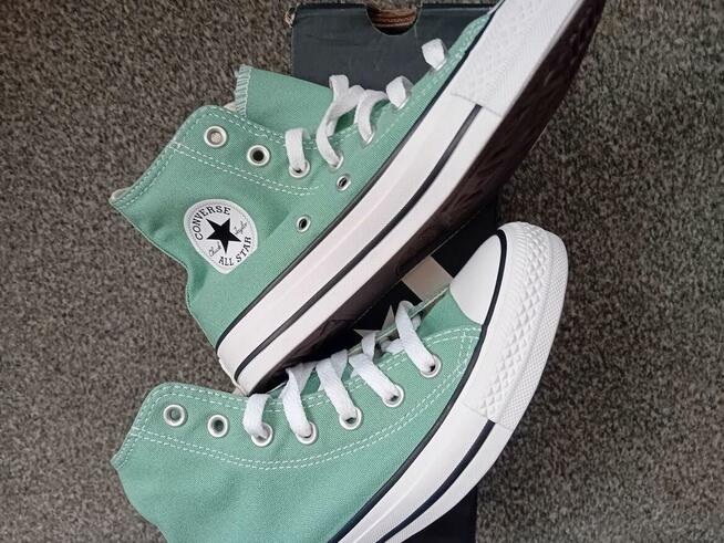 Nowe trampki wysokie damskie Converse Hi Herby A06563C mięto