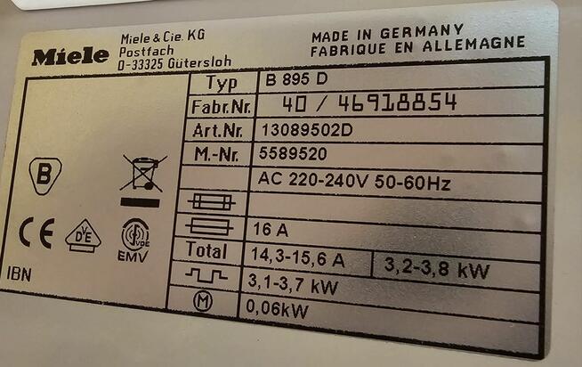 Magiel (prasowalnica) rotacyjna Miele B895D z parą | Sprawna