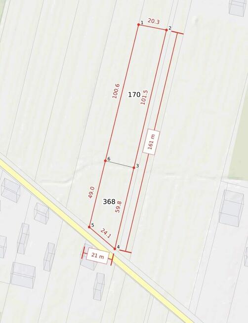 Działka budowlana + ogród 3252 m² – asfalt, media – Restarze