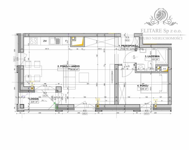 Apartament 2 pok. 44,13m2 ogrzewanie miejskie /obok Sky Tower