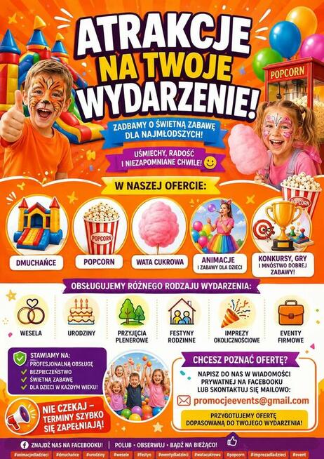 SZUKASZ ATRAKCJI DLA DZIECI NA SWOJE WYDARZENIE?