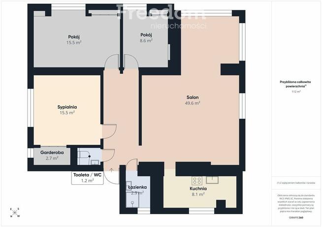 Duże, bezczynszowe mieszkanie 112 m²