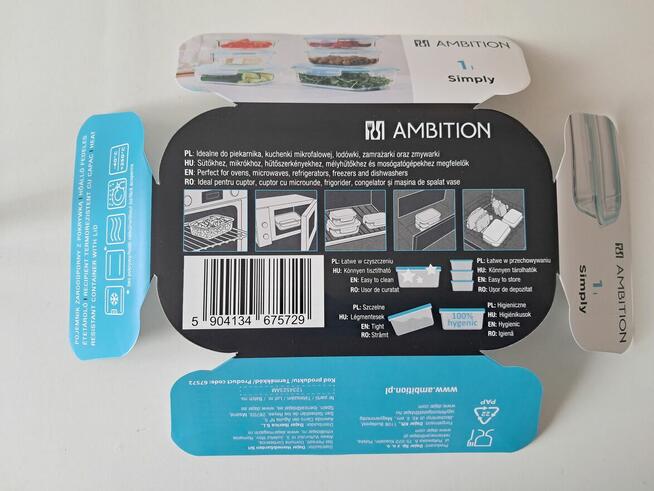 Pojemnik żaroodporny z pokrywą „Ambition”, 1000 ml