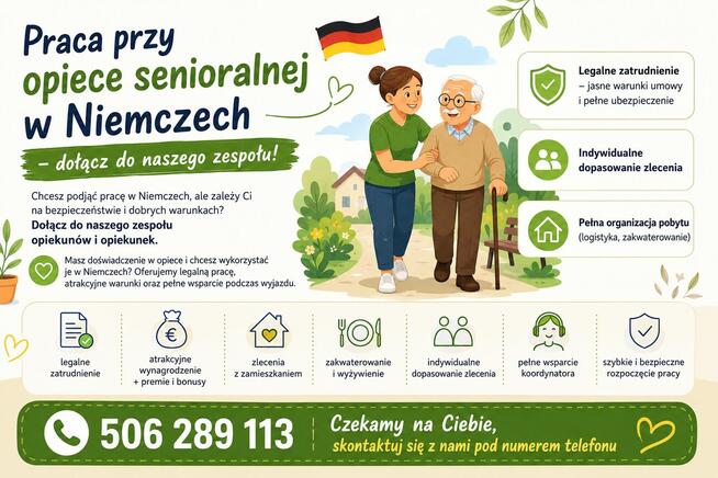 Sprawdzona praca w Niemczech – opieka nad seniorem