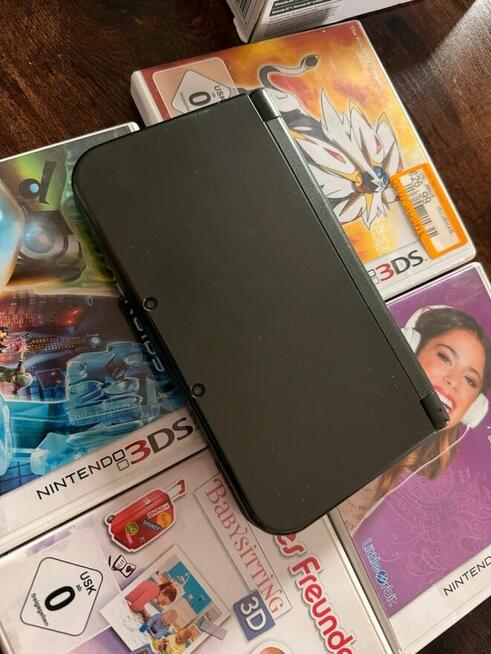 New Nintendo 3DS XL metallic black z grami i pudełkiem