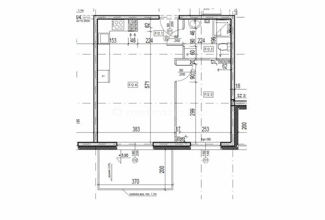 Nowe 2 pokoje na ostatnim piętrze - taras 7,40 m²