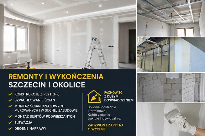 Fachowiec od remontów, suchej zabudowy i prac elewacyjnych