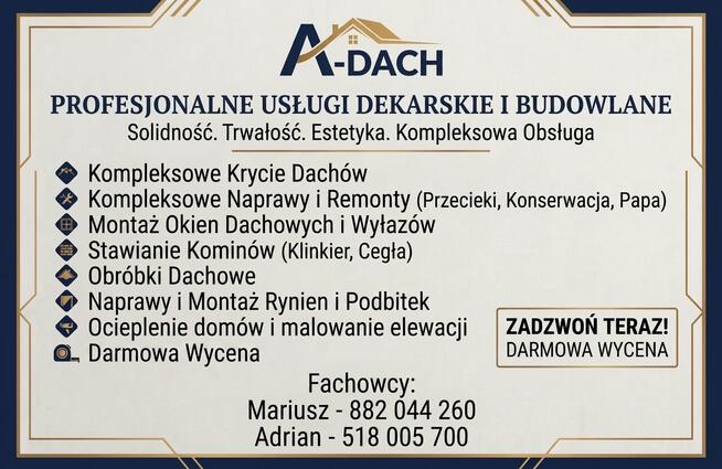 KOMPLEKSOWE USŁUGI DEKARSKIE I BUDOWLANE