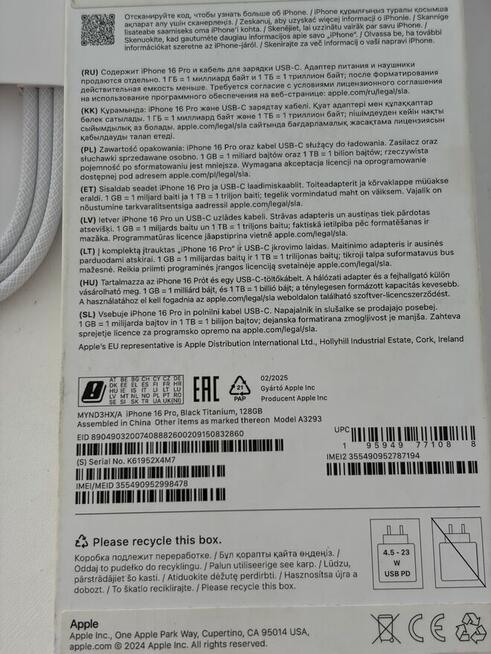 Nowy IPhone 16 pro 128GB