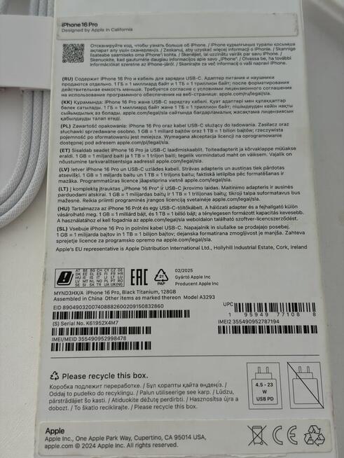 Nowy IPhone 16 pro 128GB