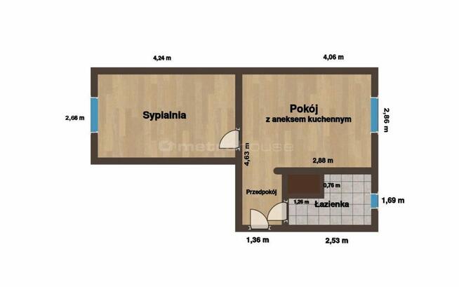 Przytulne 27,9 m2 na pierwszym piętrze - Centrum