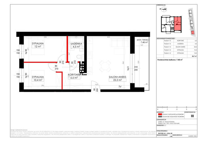 59m², 3-pokoje, KameralneOsiedle,Marki, ul. Kościuszki
