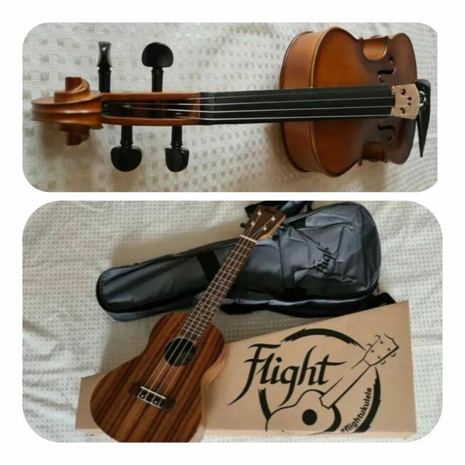 RÓŻNE INSTRUMENTY skrzypce gitara ukulele zapraszamy