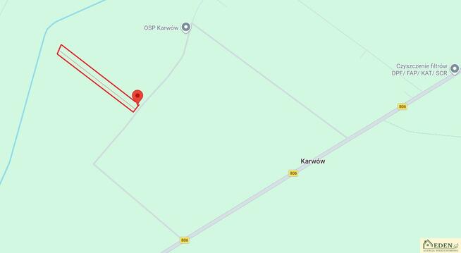 Działka budowlana Karwów gm. Trzebieszów