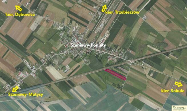 Działka rolno-budowlana Szaniawy-Poniaty gm. Trzebieszów