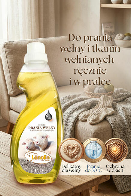 Płyn z lanoliną do prania wełny kaszmir merino 3 L