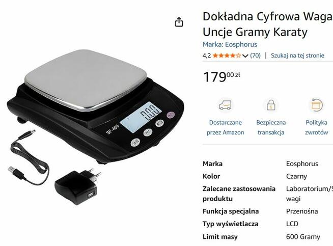 Wagi elektroniczne kuchenne szkolne / Nadwyżki
