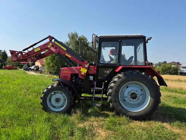 Ciągnik Belarus 952. 2 MTZ, TUR z łyżką i widłami, pług
