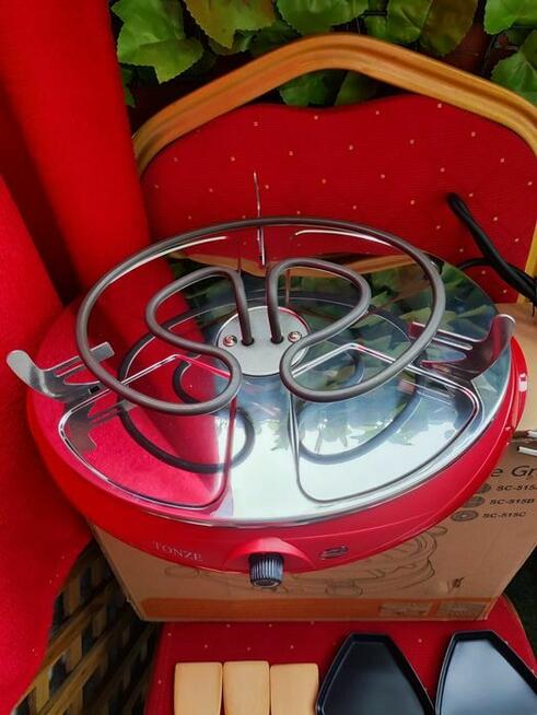 Grill elektryczny Tonze Raclette Czerwony okrągły