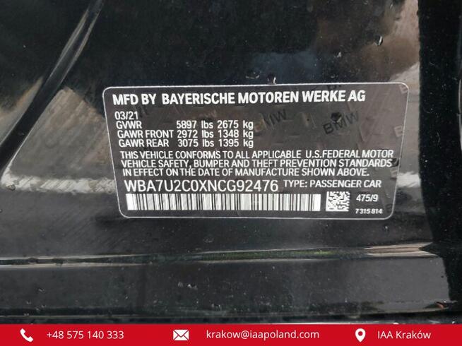 BMW 750i XDRIVE 2022 / 4.4L / V8 / 530 KM / 4X4 /