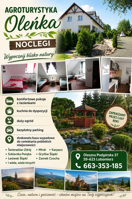 Agroturystyka Oleńka Lubomierz , blisko Gryfów Śląski
