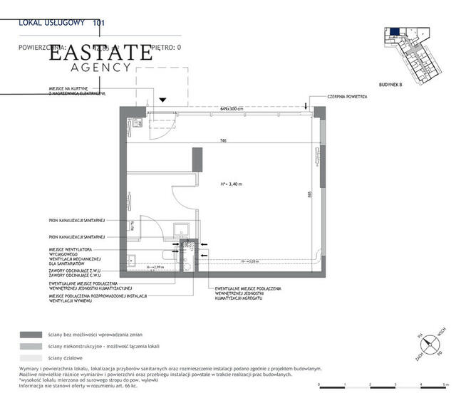 Lokal 42, 85 m² , Parter, Możliwość powiększenia