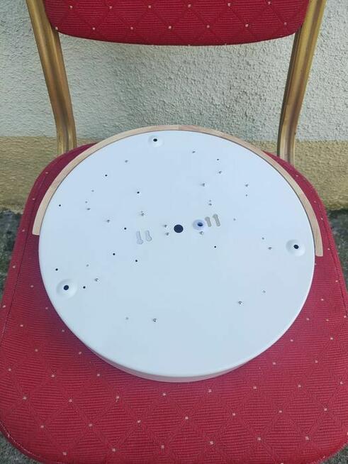 Lampa LED Plafon Biała okrągła Drewniana sufitowa na sufit