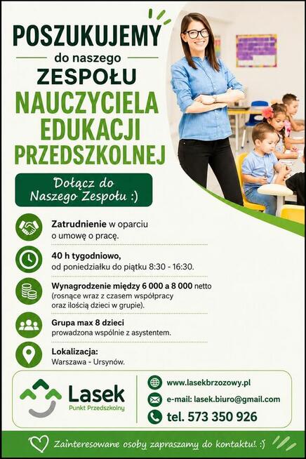 Nauczyciel edukacji przedszkolnej