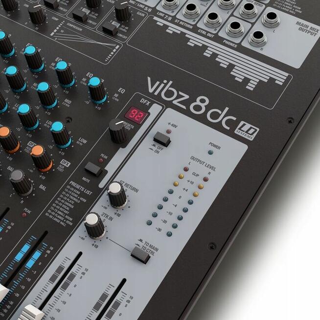 LD Systems VIBZ 8 DC – mikser 8 kanałów, DFX