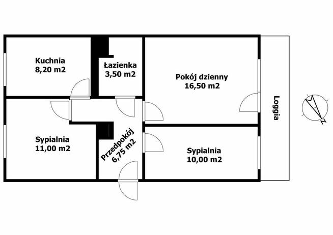 Borki, ul. Sikorskiego, M4, 55.95m2, 3 piętro, balkon, winda