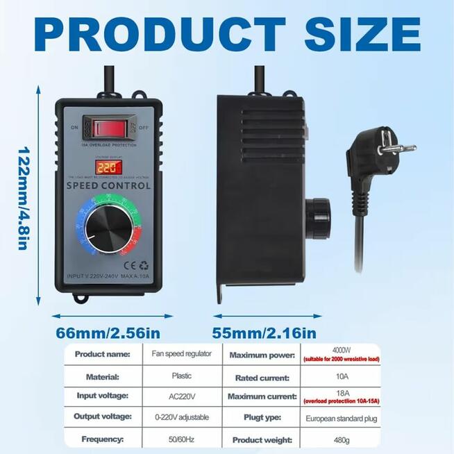 Regulator obrotów silnika mocy napięcia 4000W 230V