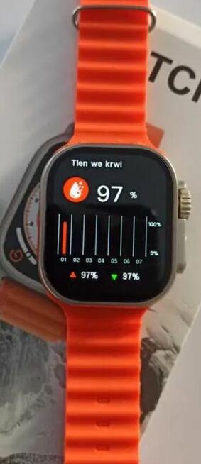 Nowy zegarek Smartwatch Ultra Amoled T800 pomiar tętna, prac