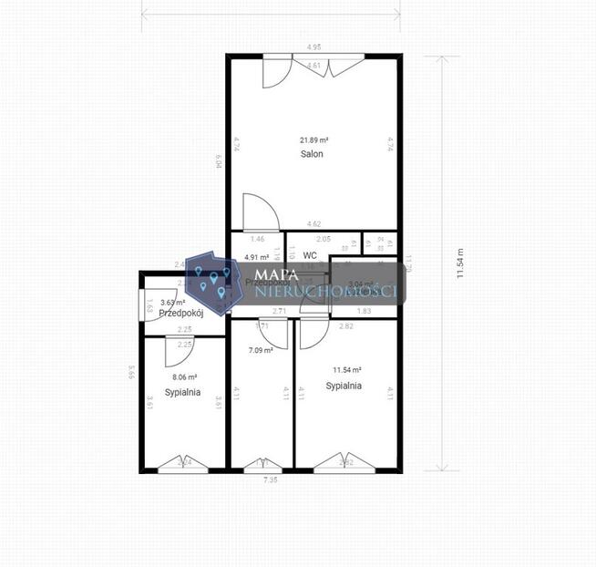 Na wynajem 63 m² 3 pokoje loggia Południe 2 piętro