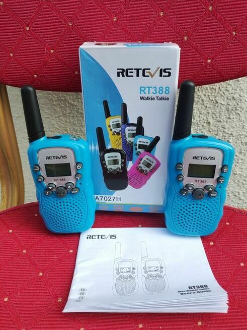 Walkie Talkie niebieskie krótkofalówki RT388 dla Dzieci