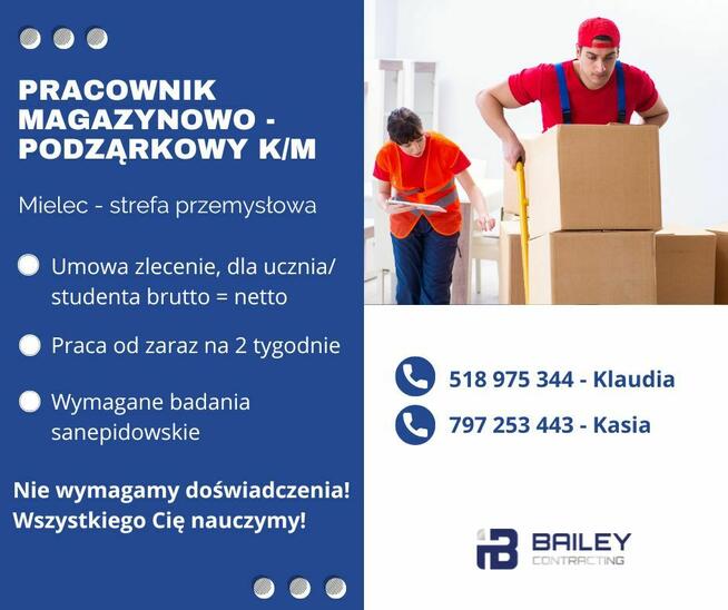 Pracownik magazynowo- porządkowy k/m