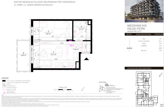 NOWE MIESZKANIE > 2 POKOJOWE > 31,70 m2