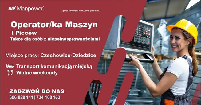 Operator/ka maszyn (również orzeczeniem)