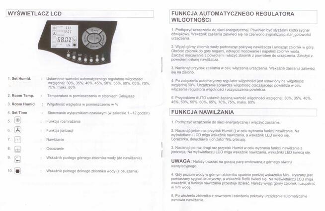 OSUSZACZ NAWILZACZ JONIZATOR OCZYSZCZACZ POWIETRZA YL-2100LC