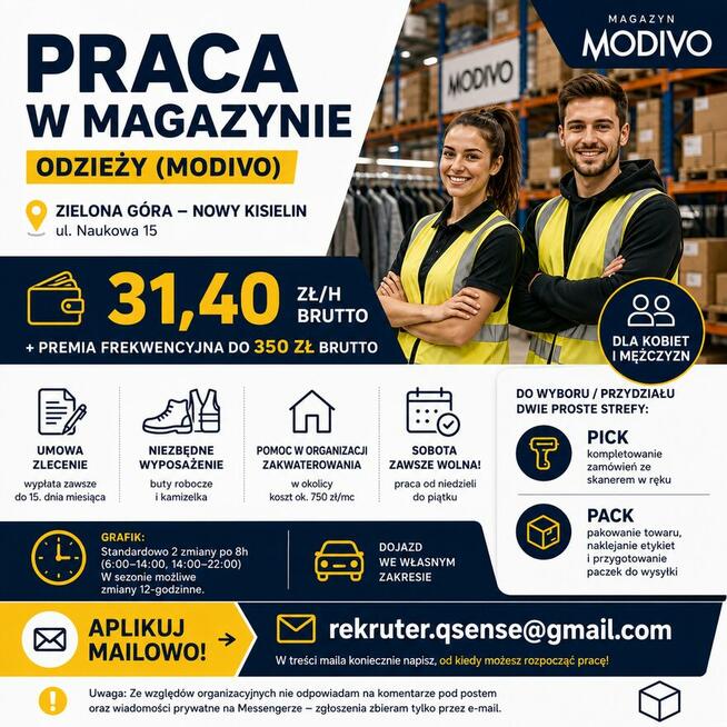Praca na magazynie odzieży (Modivo) - Kompletowanie i pakowa