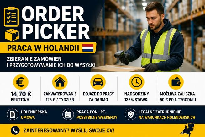 ORDER PICKER - MAGAZYN - HOLANDIA