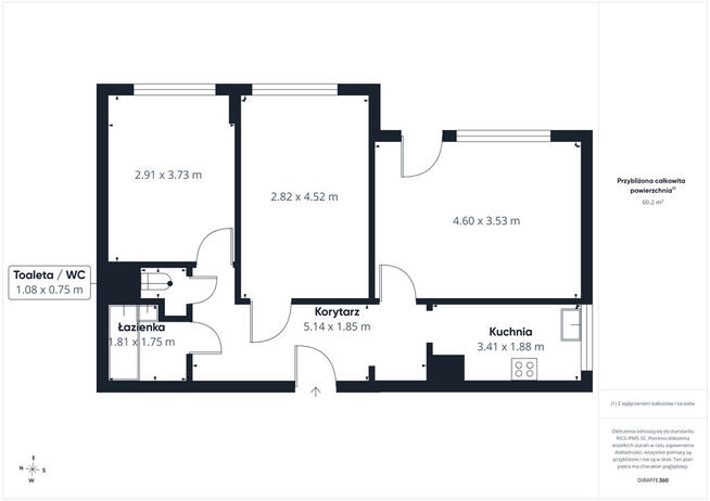 Mieszkanie 3-pokojowe | 61,99 m² | Armii Krajowej