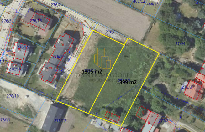 Żerniki Wrocławskie, działka budowlana 1305 m2