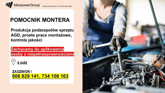 Pomocnik montera (również z orzeczeniem)