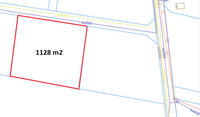 Działka budowlana 1128 m², Gościszewo, media w dro