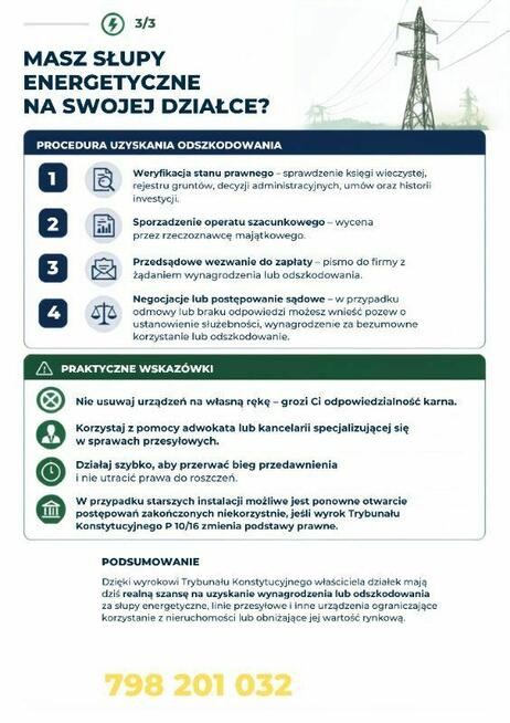 Odszkodowania za słupy energetyczne na Twojej działce