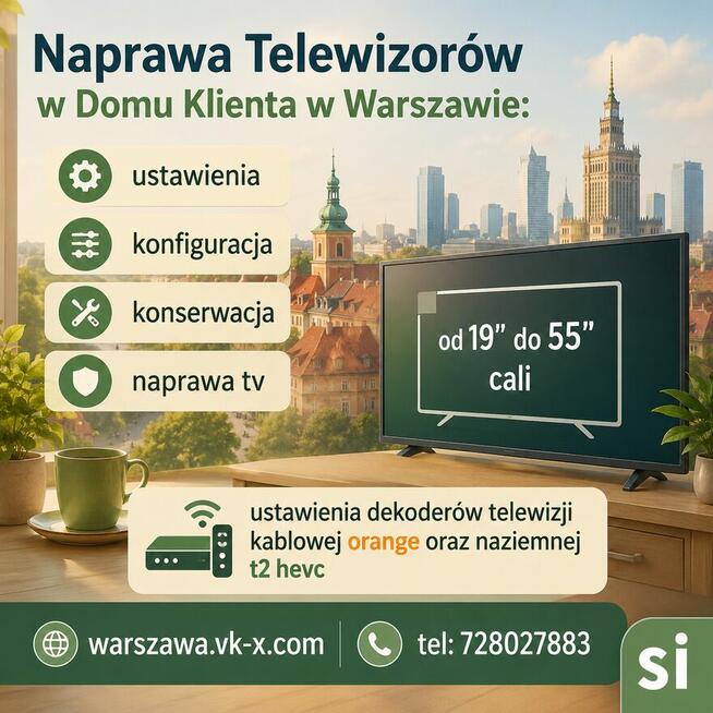 Naprawa Telewizorów Warszawa Mokotów 728-027-883 Serwis RTV