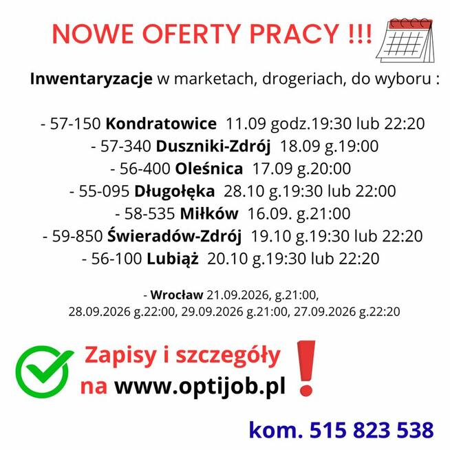Praca Inwentaryzacja w m. Długołęka - liczenie asortymentu