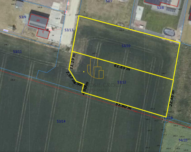 Tyniec Mały, działka budowlana 1231 m2, media
